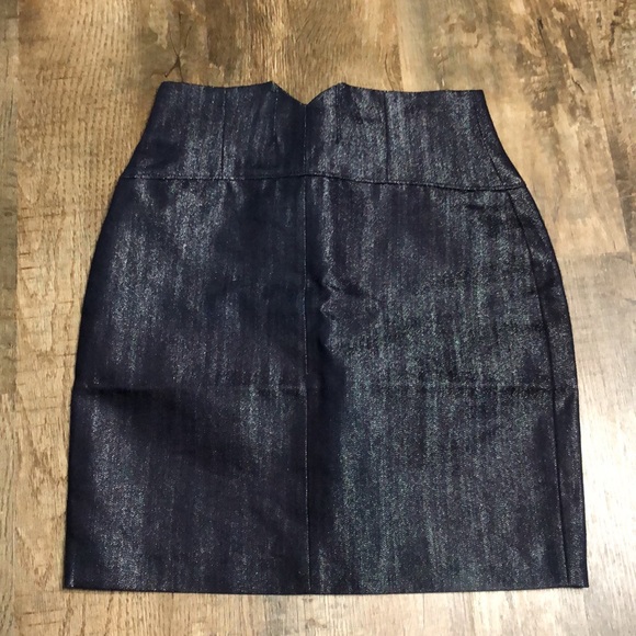 Talula Aritzia Navy Burstia Denim Sparkle Mini Skirt - Picture 7 of 9
